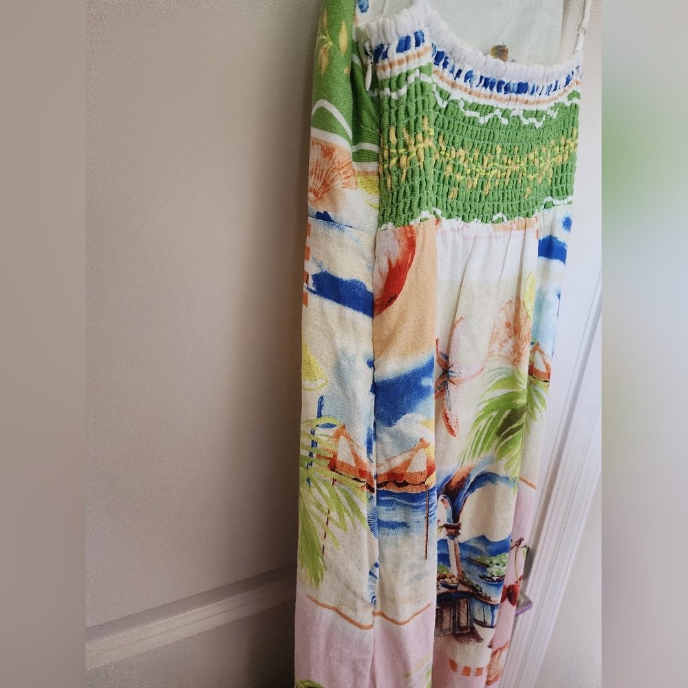 C&C California Tropical Linen Blend Maxi Dress - Picture 5 of 8